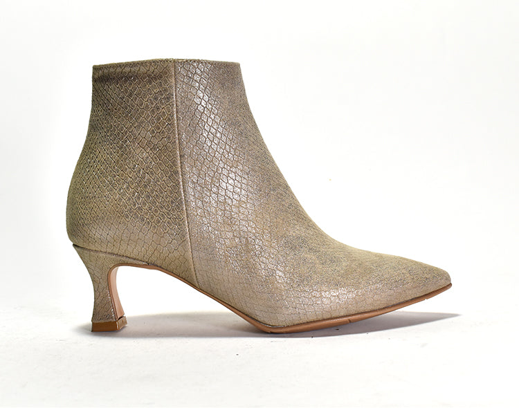 metallic kitten heel boots